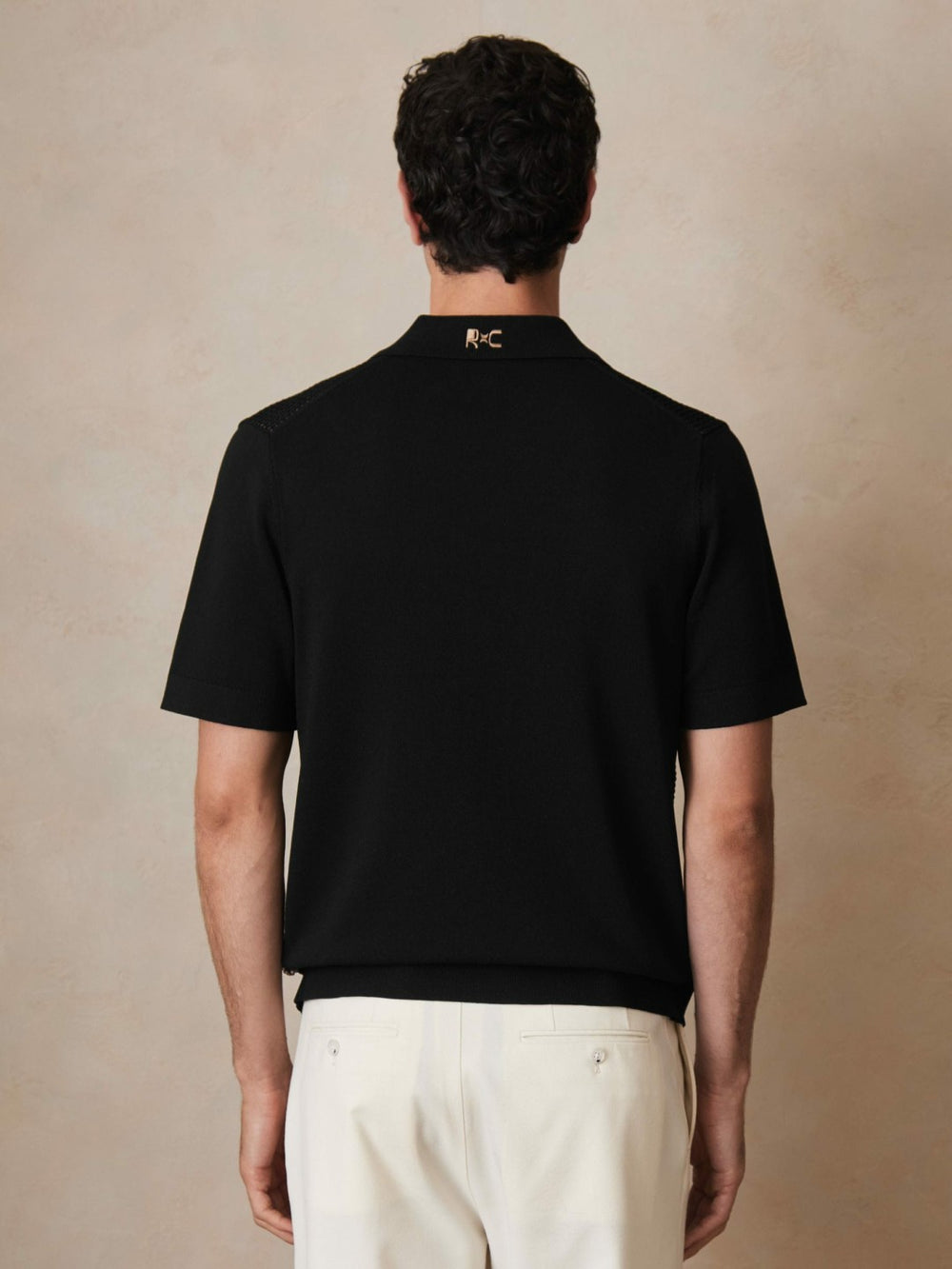 | Ché Beaded Crochet Shirt Black | Men