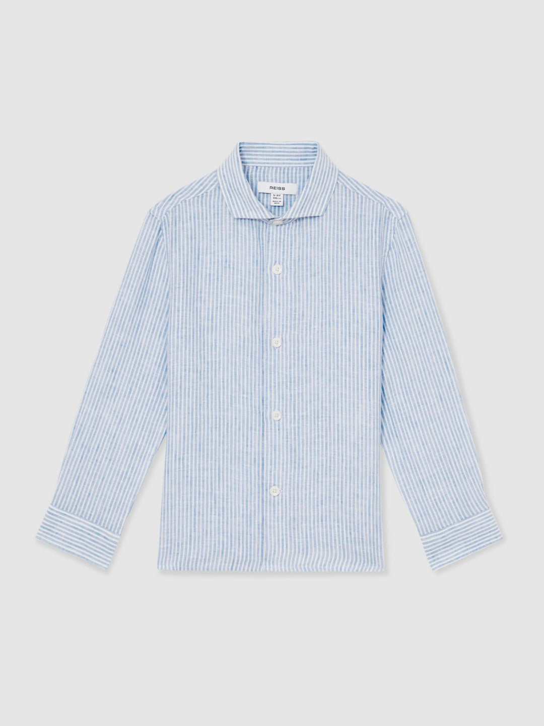 13-14 yrs Linen Cutaway Collar Shirt Blue/White Stripe | Children & Baby