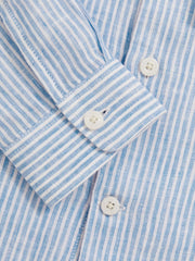 13-14 yrs Linen Cutaway Collar Shirt Blue/White Stripe | Children & Baby