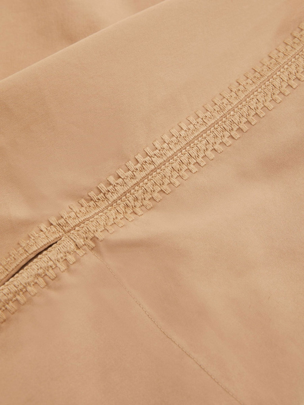 Cotton Blend Craft Stitch Collared Top Camel | Women