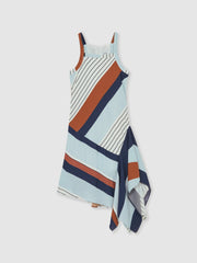 9-13 yrs Stripe-Print Handkerchief Dress Blue Print | Children & Baby