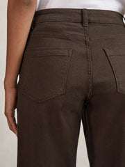 Petite Mid-Rise Straight-Leg Jeans Chocolate | Women