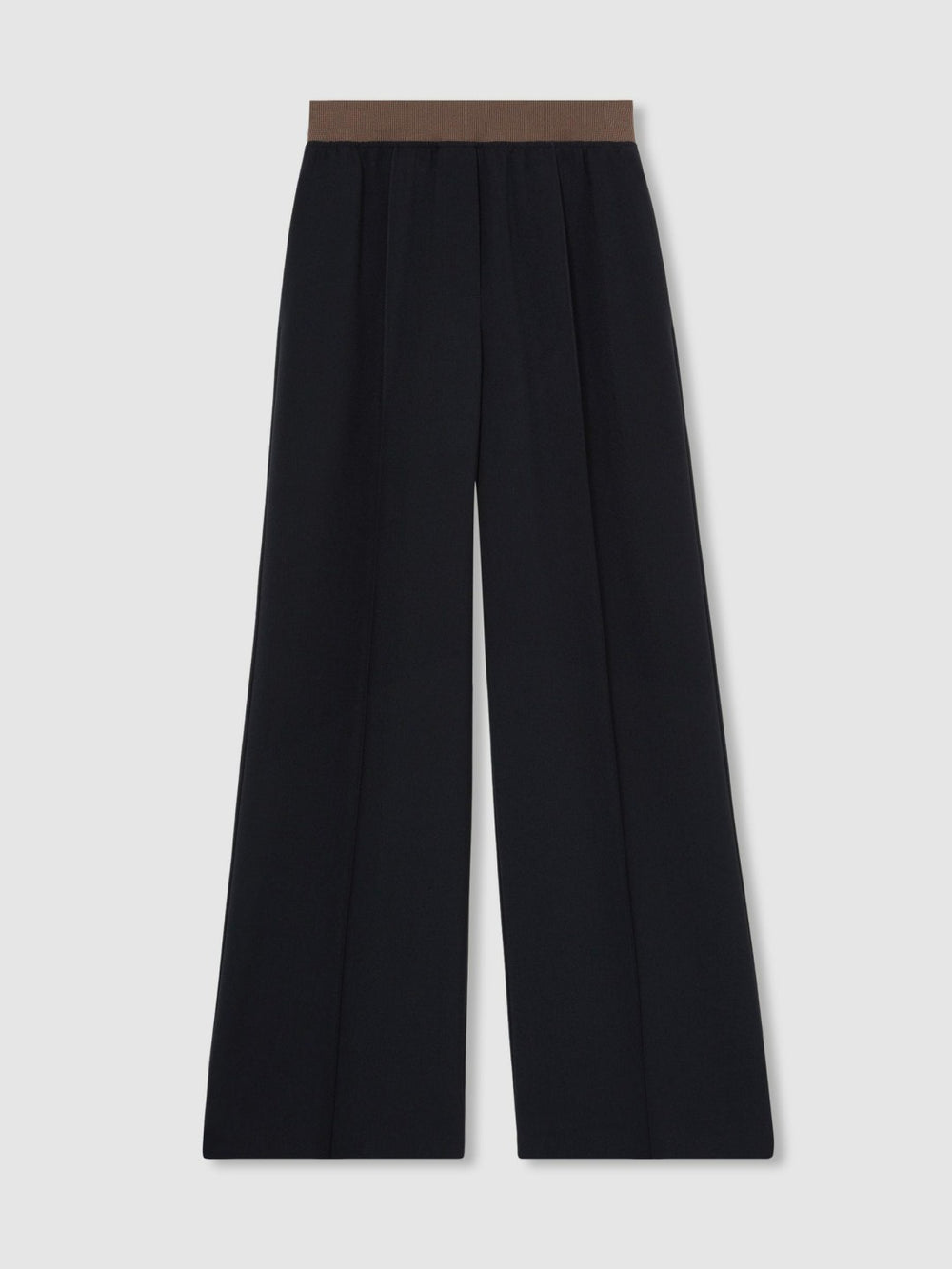 Petite Wide-Leg Elasticated-Waist Trousers Navy | Women