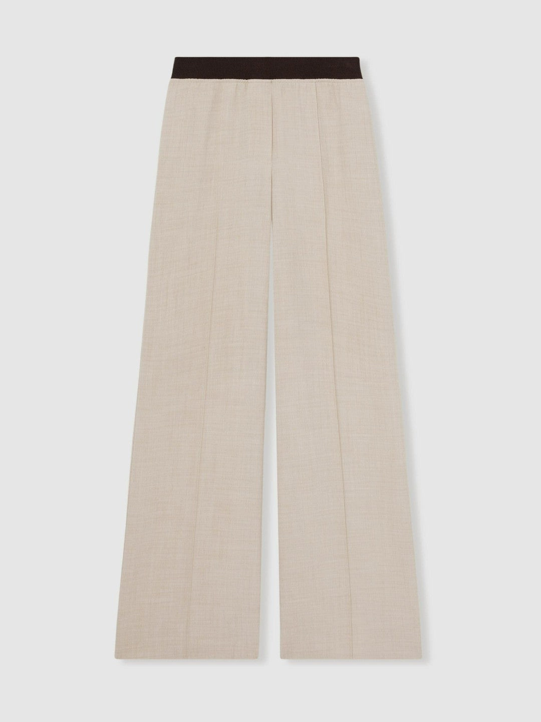 Petite Wide-Leg Elasticated-Waist Trousers Neutral | Women