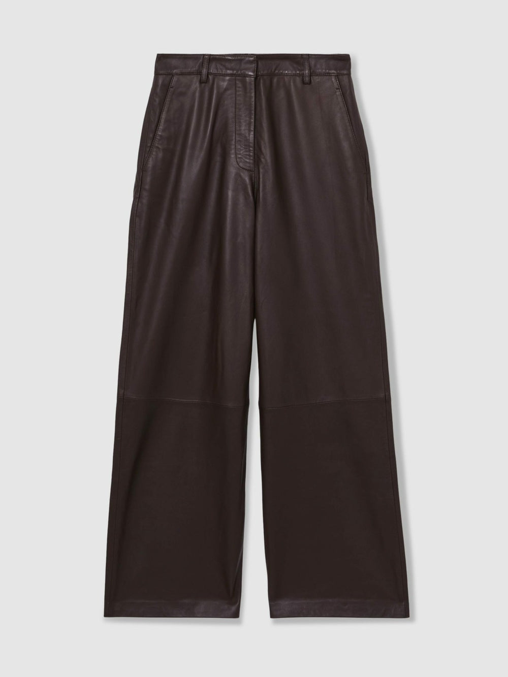 Leather Wide Leg Trousers Chocolate | Women