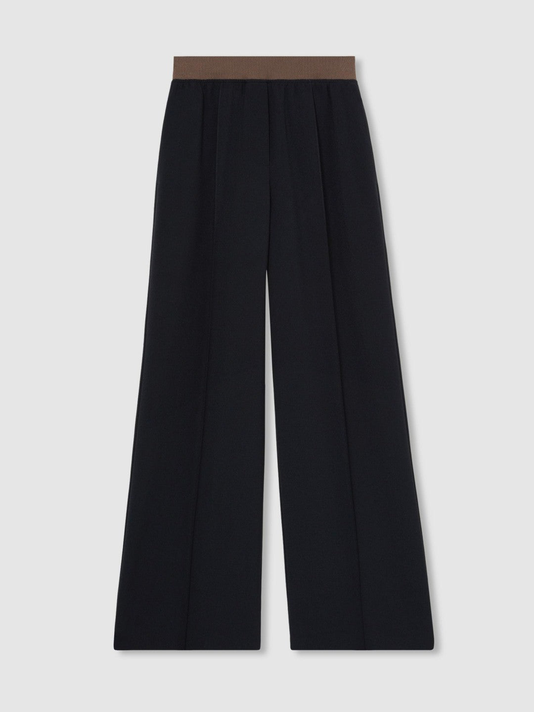 Wide-Leg Elasticated-Waist Trousers Navy | Women