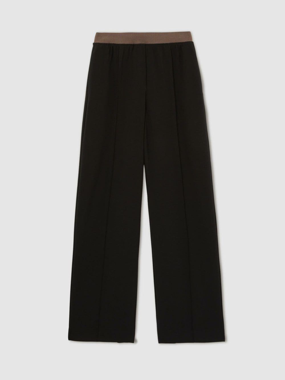 Wide-Leg Elasticated-Waist Trousers Black | Women