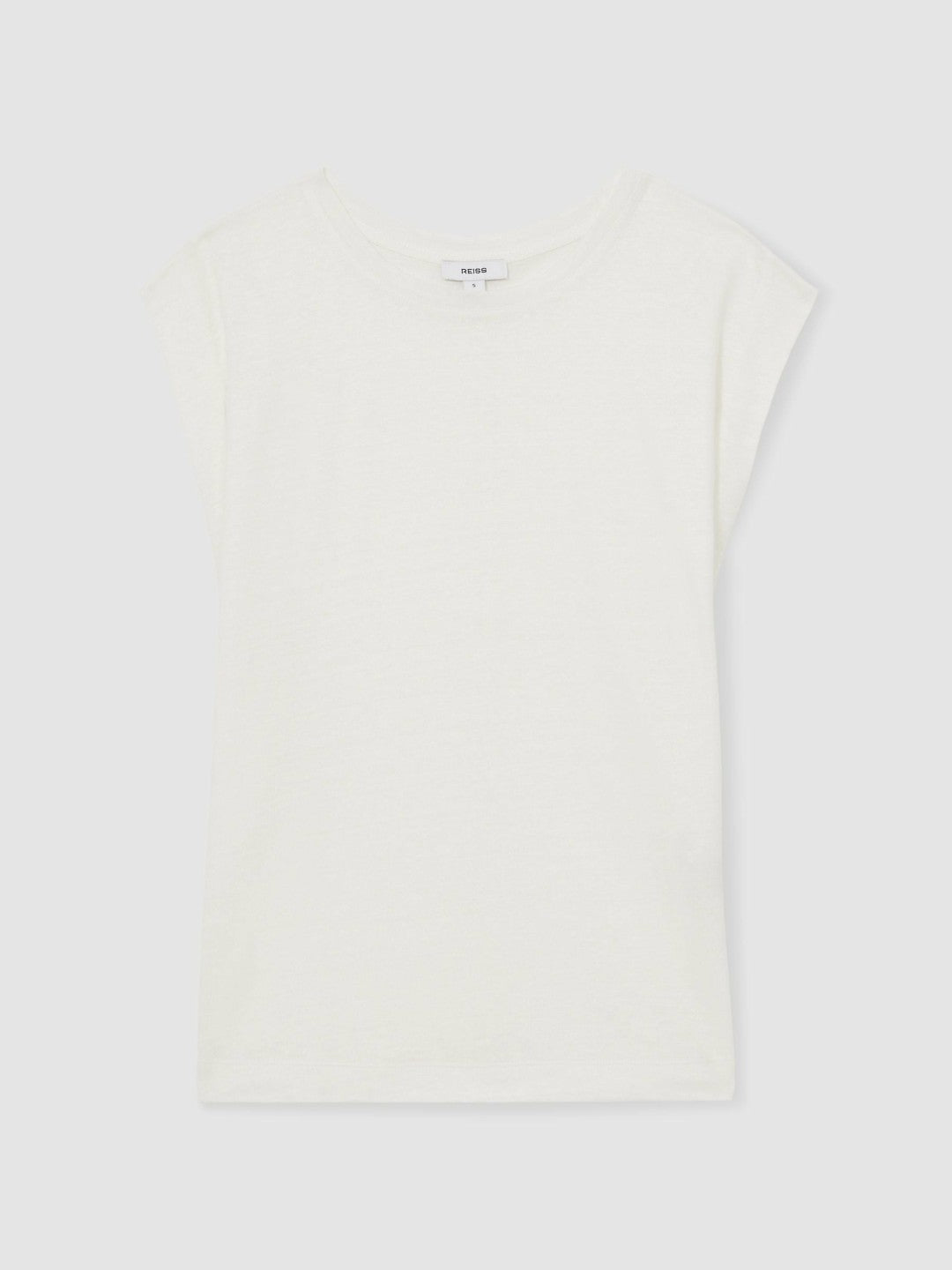 Linen Cap-Sleeve T-Shirt White | Women