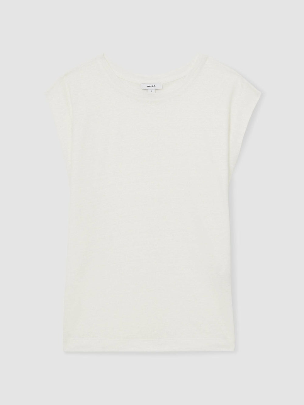 Linen Cap-Sleeve T-Shirt White | Women