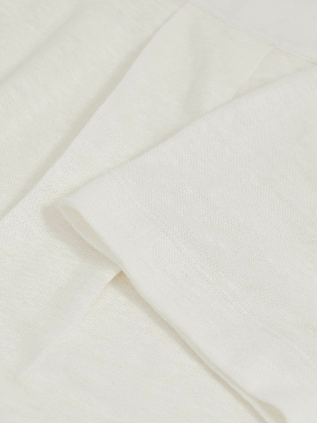 Linen V-Neck T-Shirt White | Women