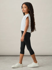 9-13 yrs Three-Quarter Length Leggings Black | Children & Baby