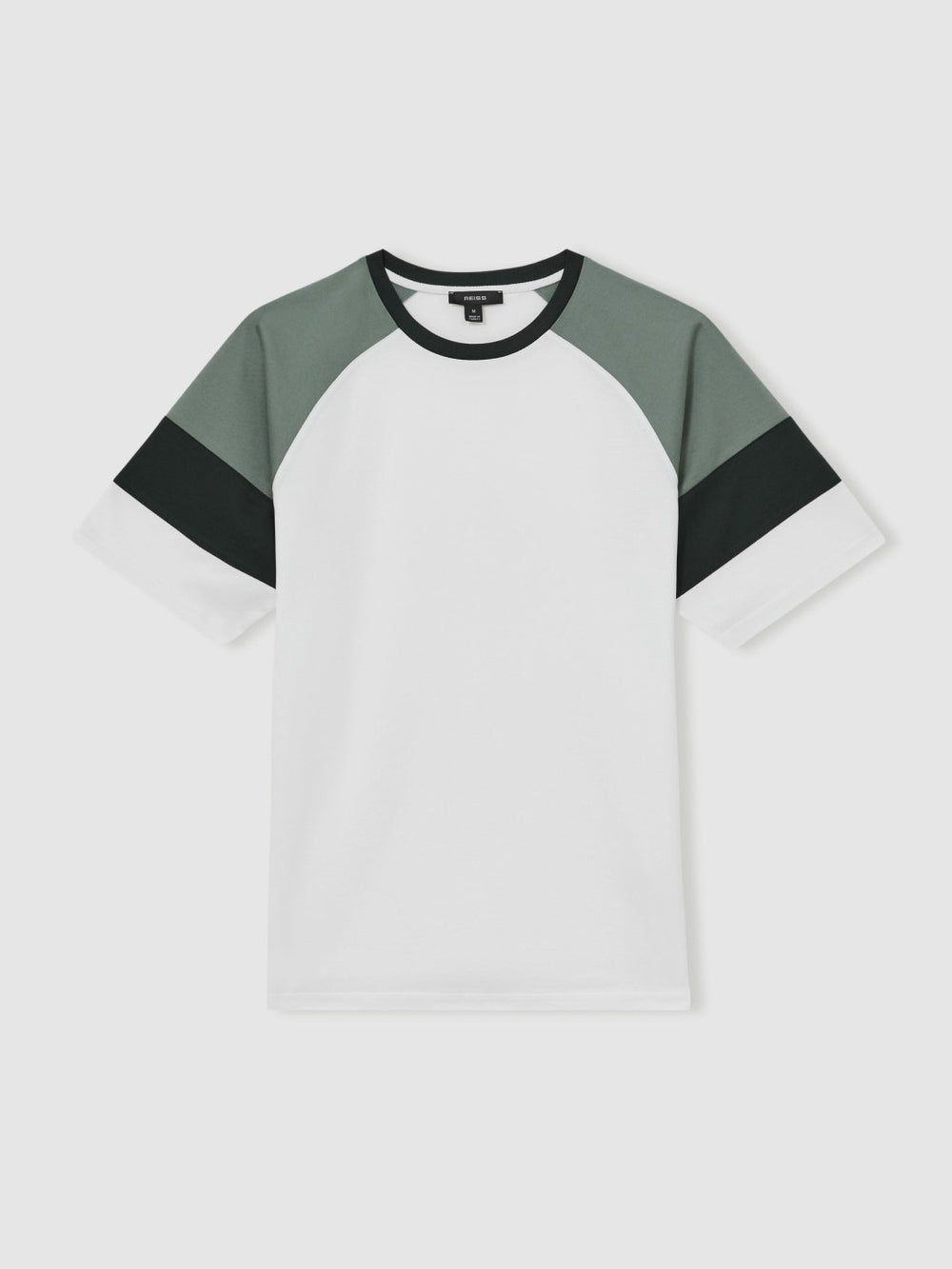 Mercerised-Cotton Colourblock T-Shirt White/Sage | Men