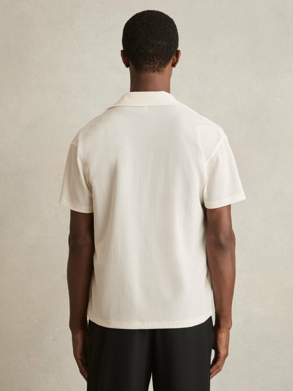 Graphic Print Cuban-Collar Shirt White | Men