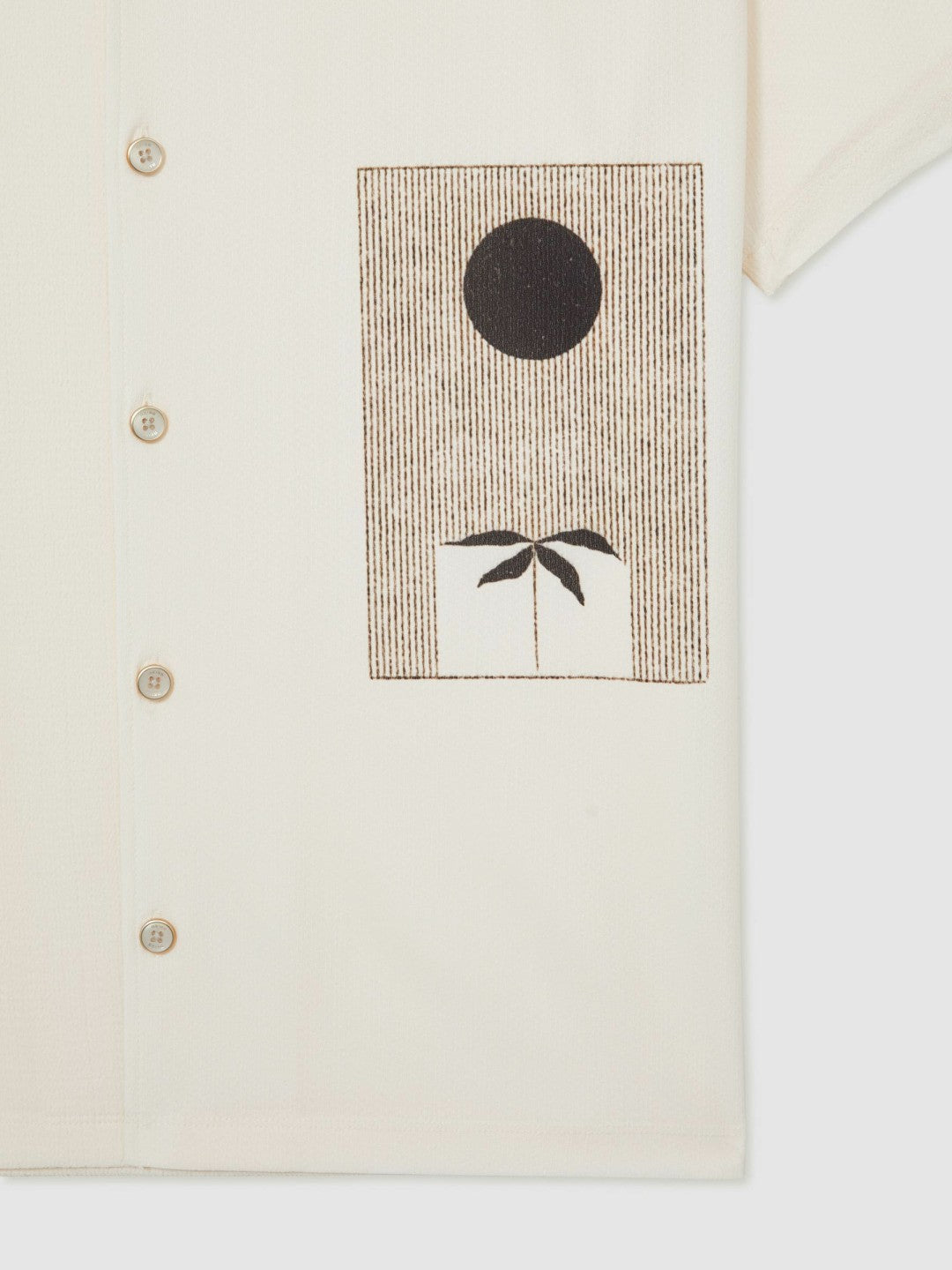 Graphic Print Cuban-Collar Shirt White | Men