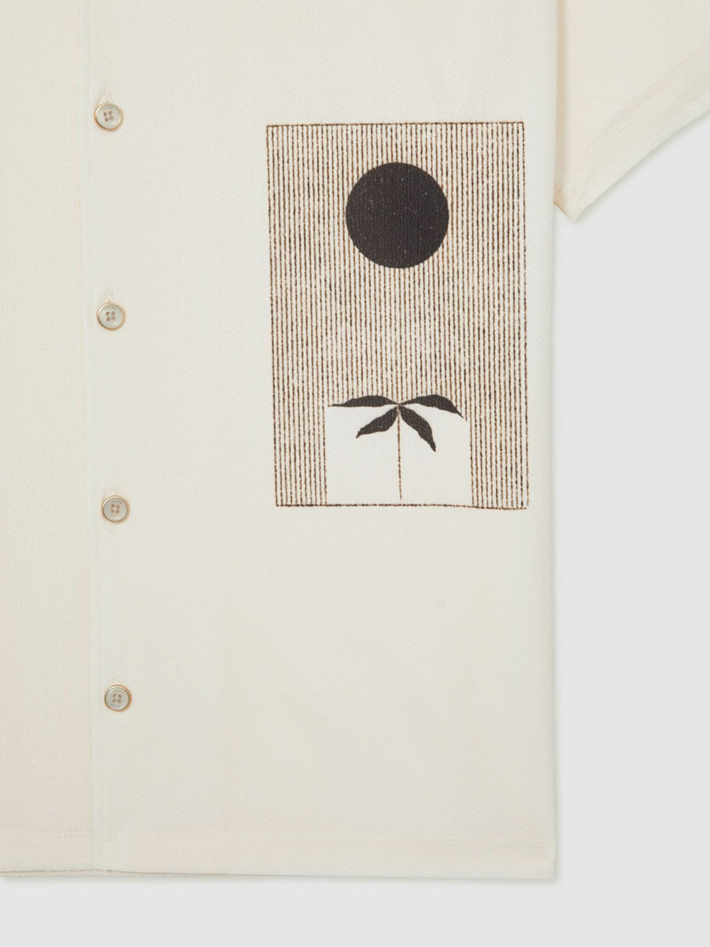 Graphic Print Cuban-Collar Shirt White | Men