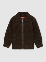 13-14 yrs Unisex Fit McLaren F1 Team Suede Bomber Jacket Distressed Brown | Children & Baby