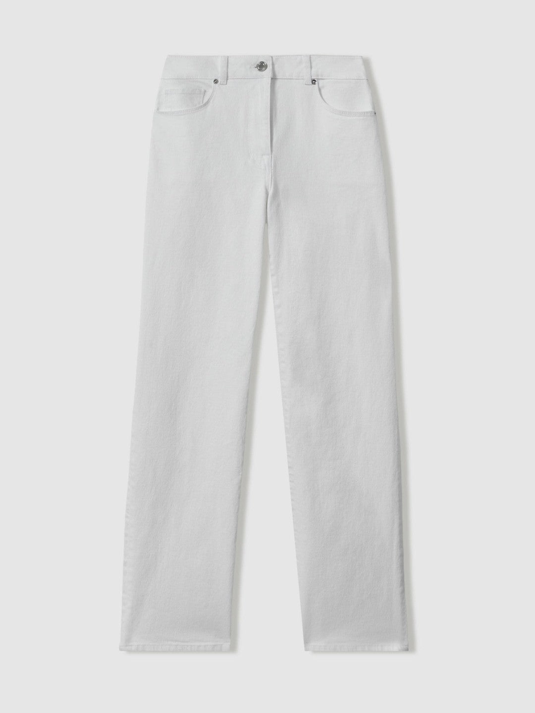 Petite Mid-Rise Straight-Leg Jeans White | Women