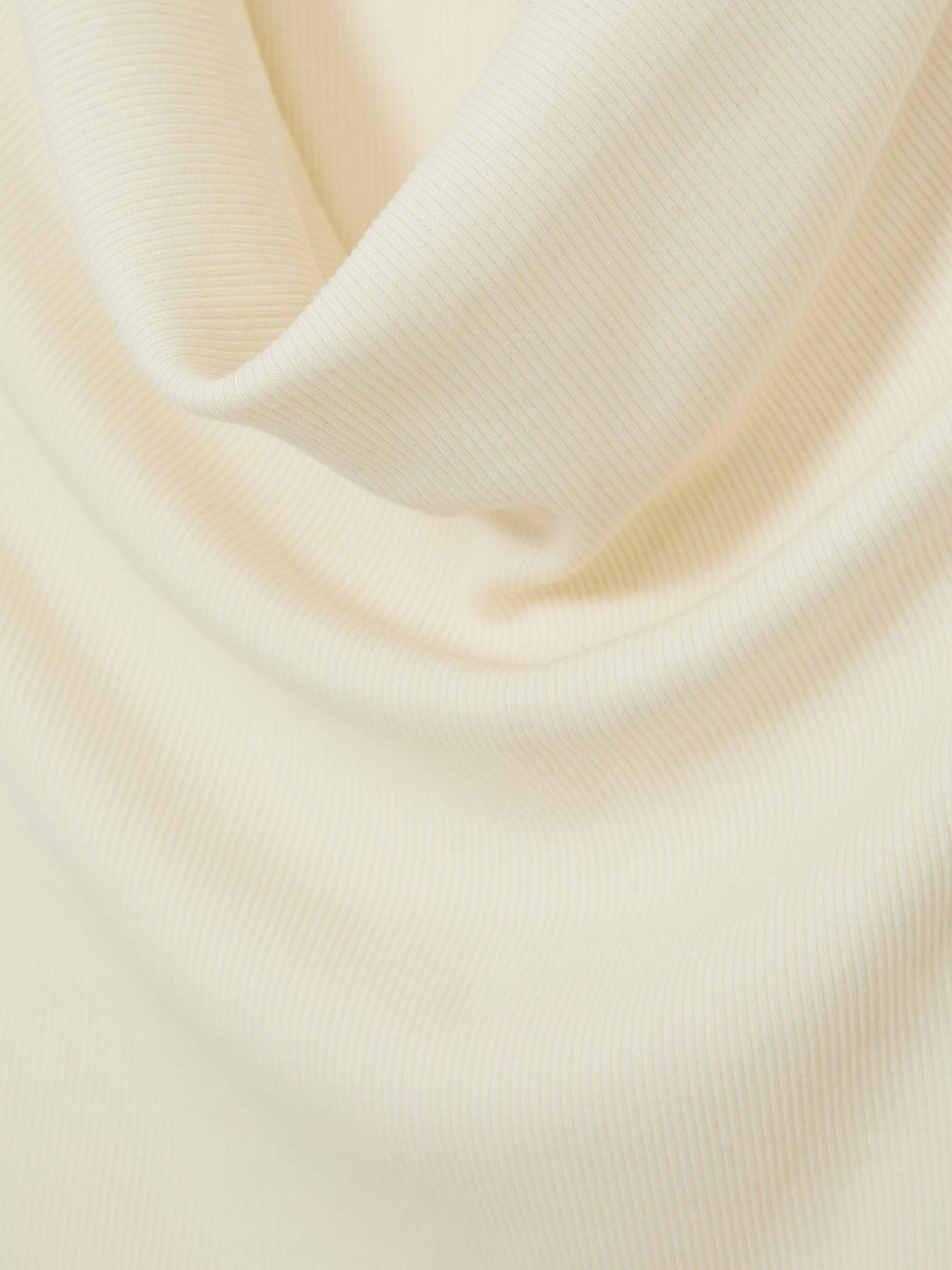 Ribbed Cowl-Neck Vest Ivory | Women