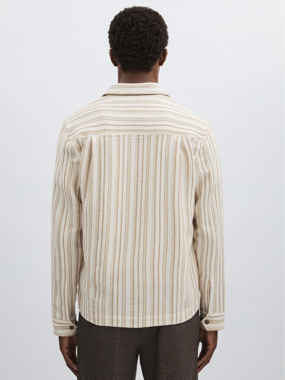 Les Deux Cotton-Blend Stripe Overshirt Ivory | Men