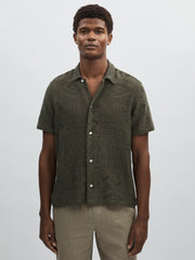 Les Deux Blend Lace Shirt Olive Green | Men