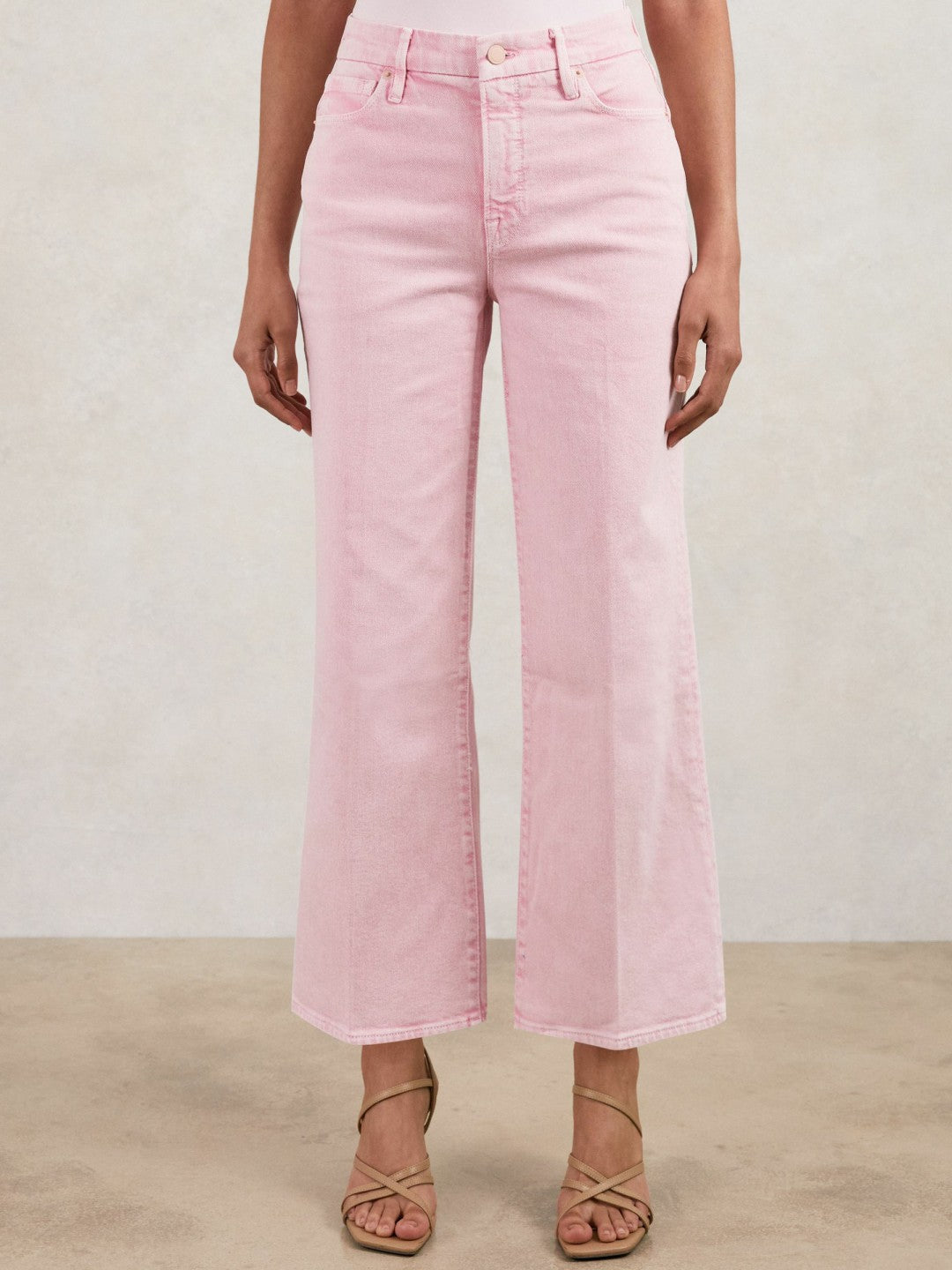 Cropped Palazzo Jeans Rose Pink | Women