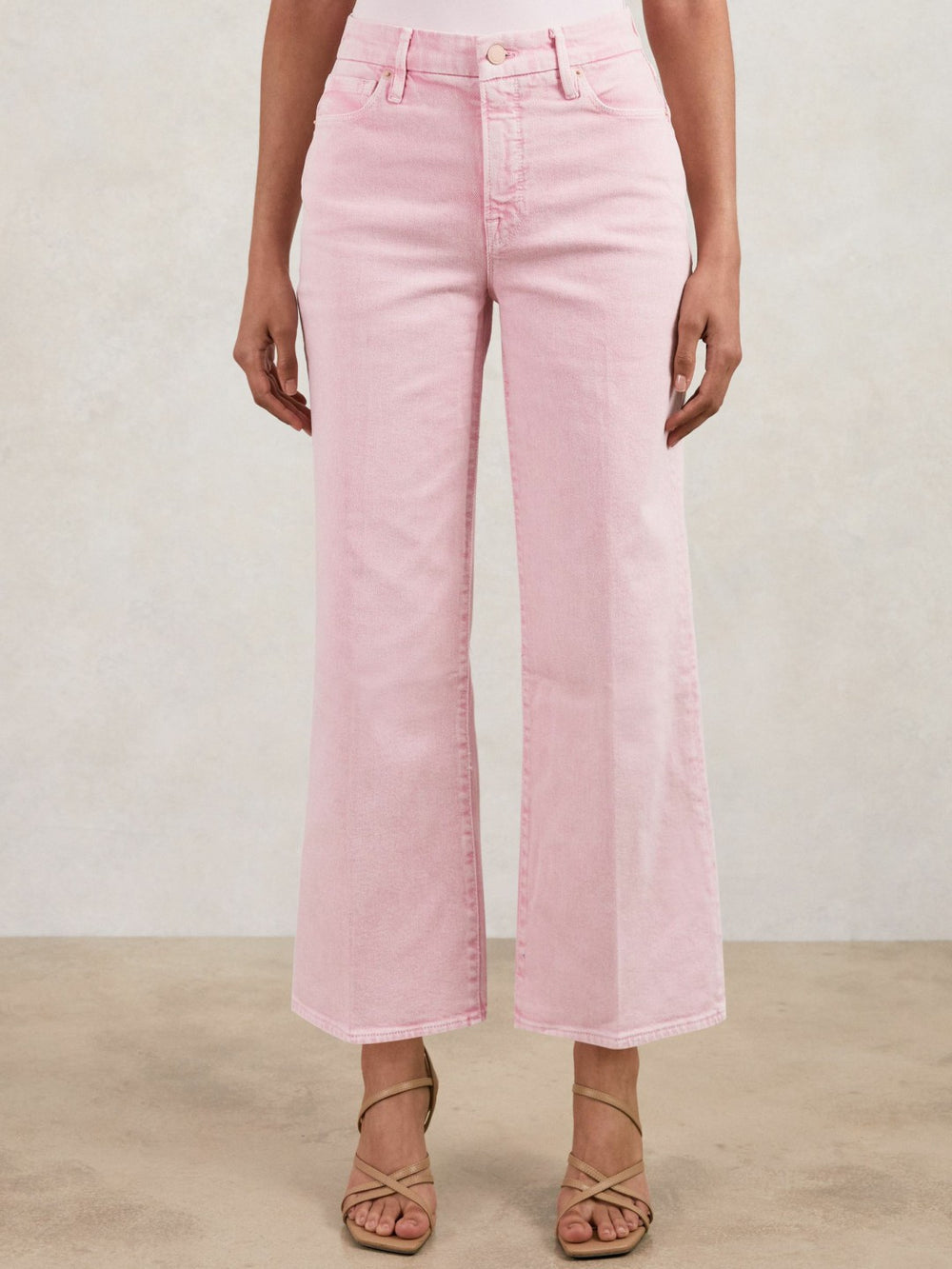 Cropped Palazzo Jeans Rose Pink | Women