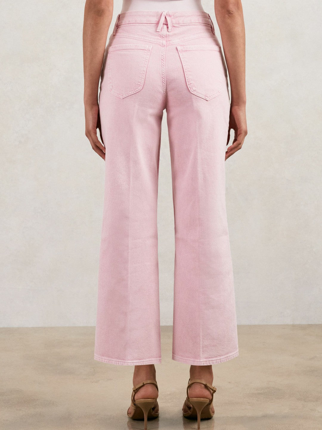 Cropped Palazzo Jeans Rose Pink | Women