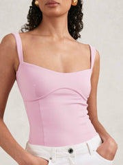 Good American Scuba Sweetheart Bodysuit Light Pink | Women