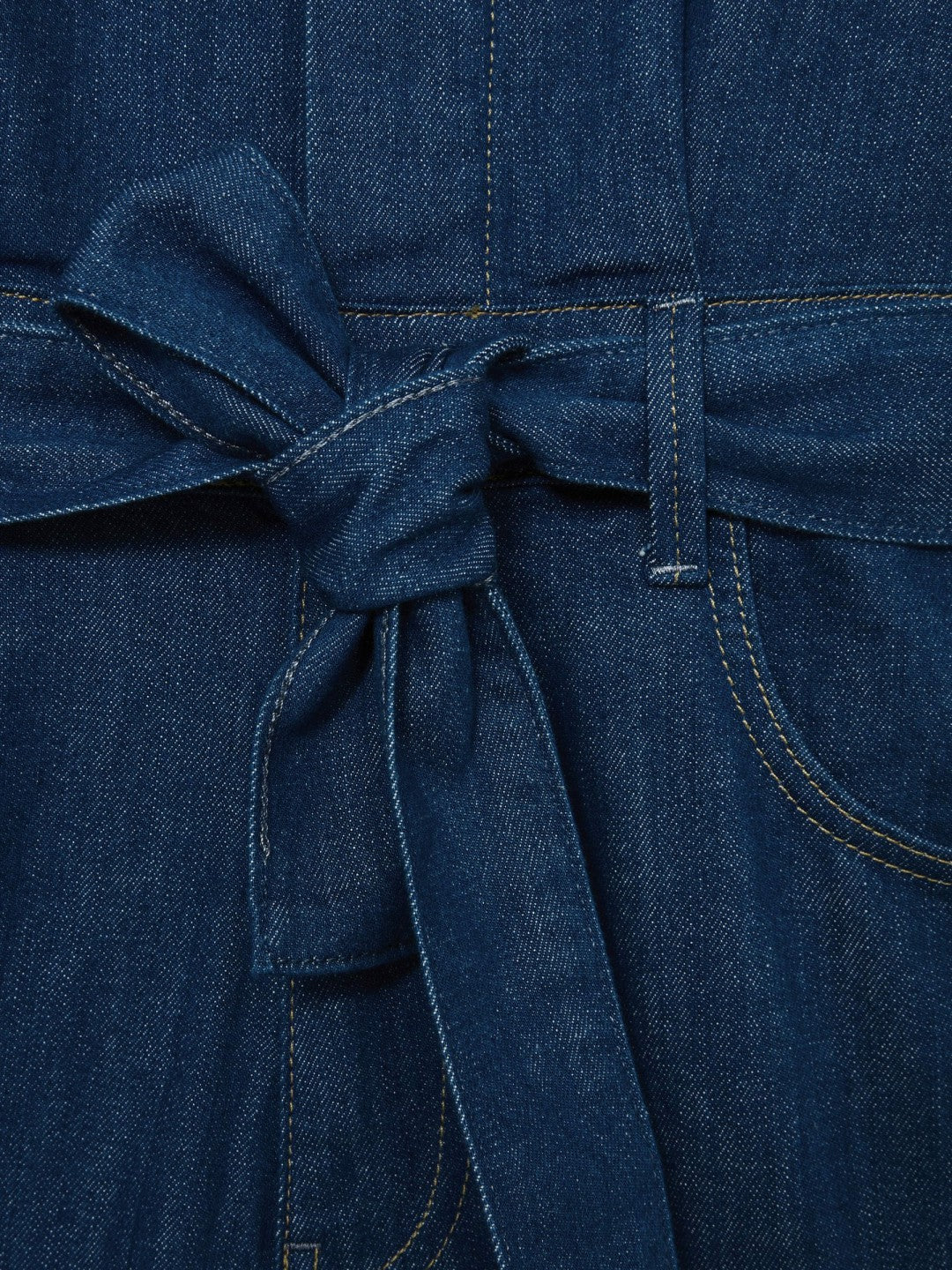 Paige Maraya Blue Wide Leg Belted Denim Jumpsuit Maraya Blue | Women
