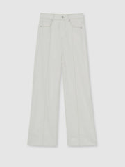Paige Ecru Wide Leg Pintuck Jeans Ecru | Women