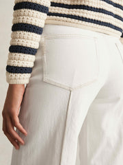 Paige Ecru Wide Leg Pintuck Jeans Ecru | Women