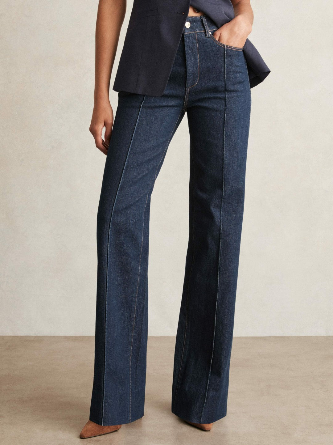 Paige Wide Leg Pintuck Jeans Anais Blue | Women