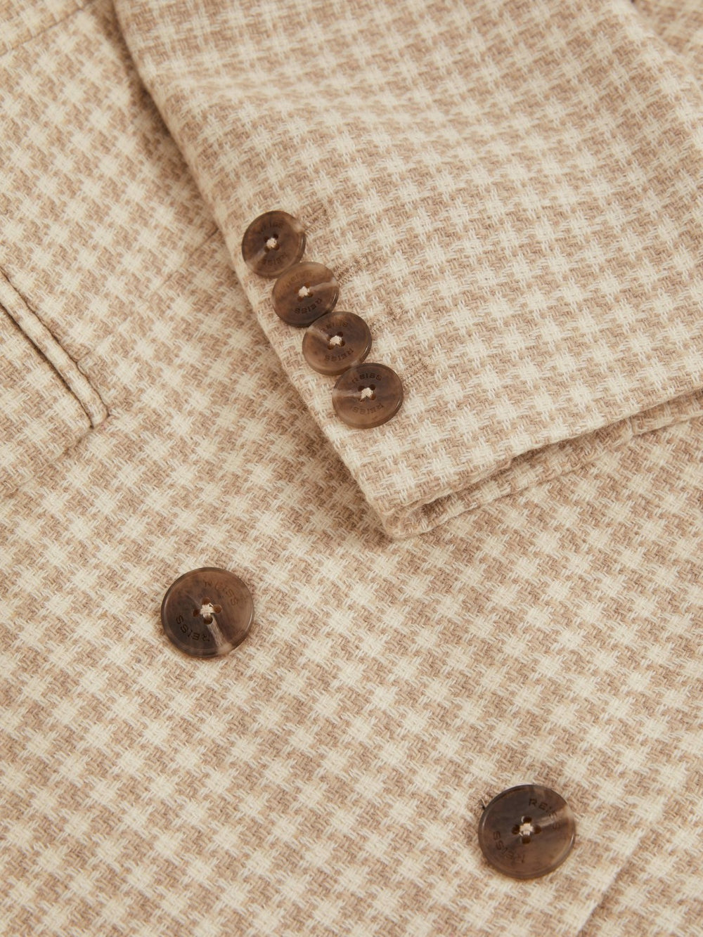 Petite Double Breasted Check Blazer With Wool Neutral Check | Women