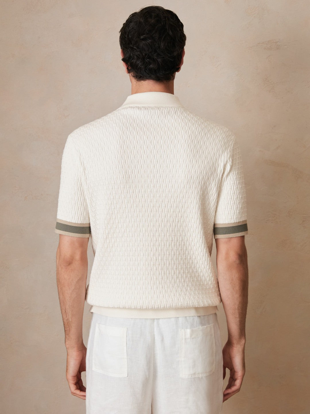| Ché Textured Cuff-Trim Shirt White | Men