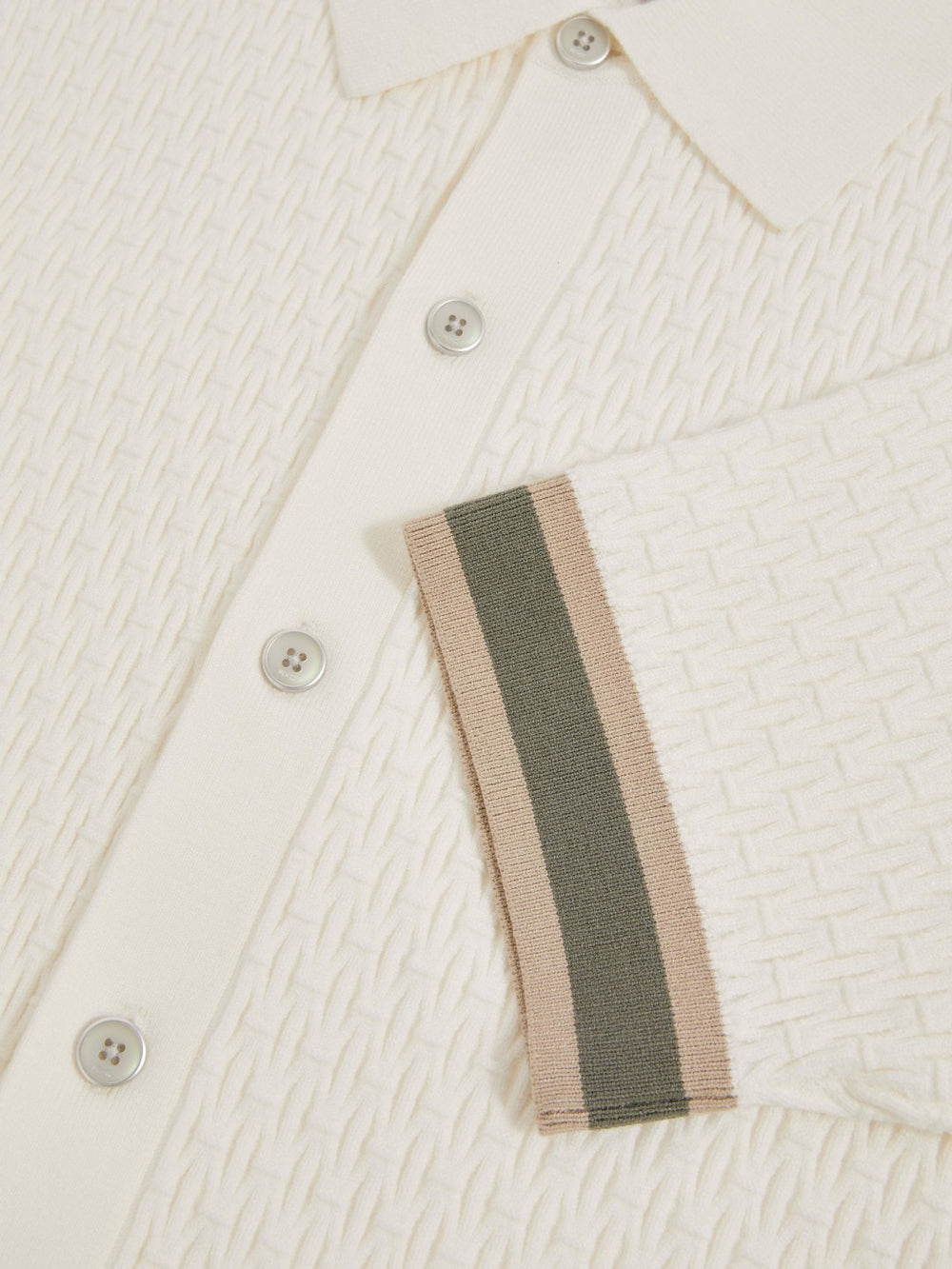 | Ché Textured Cuff-Trim Shirt White | Men