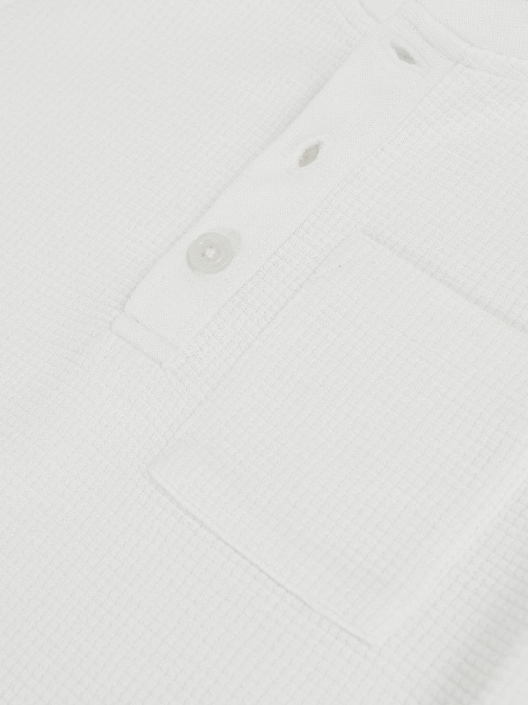 13-14 yrs Cotton-Blend Waffle Henley T-Shirt White | Children & Baby