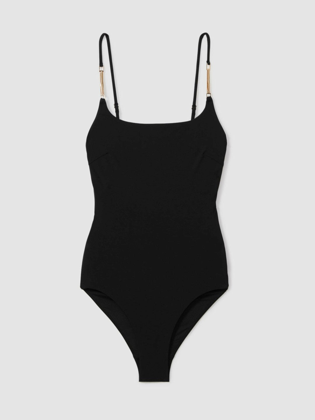 Hardware-Strap Cut-Out Swimsuit Black | Women