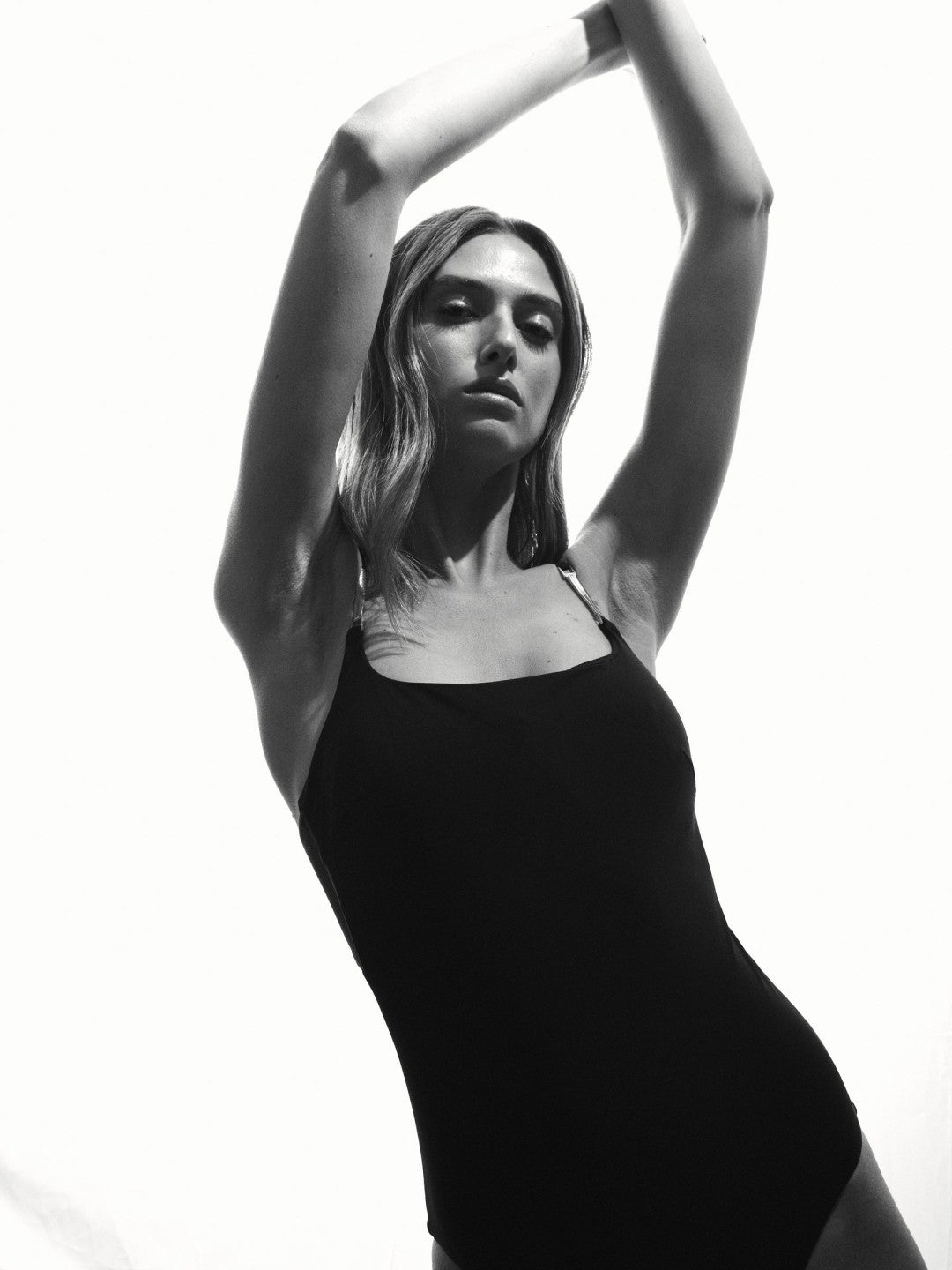 Hardware-Strap Cut-Out Swimsuit Black | Women