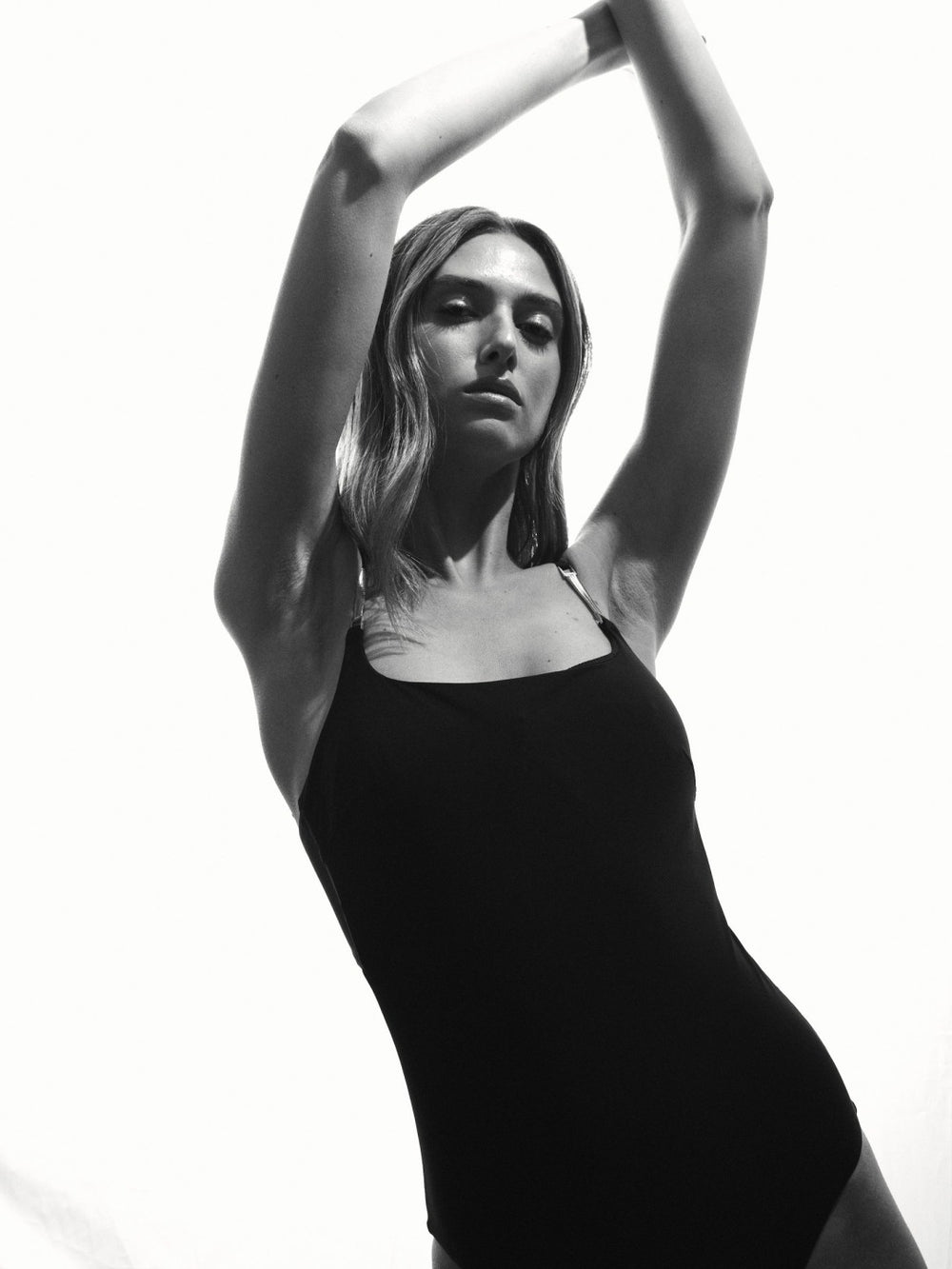 Hardware-Strap Cut-Out Swimsuit Black | Women