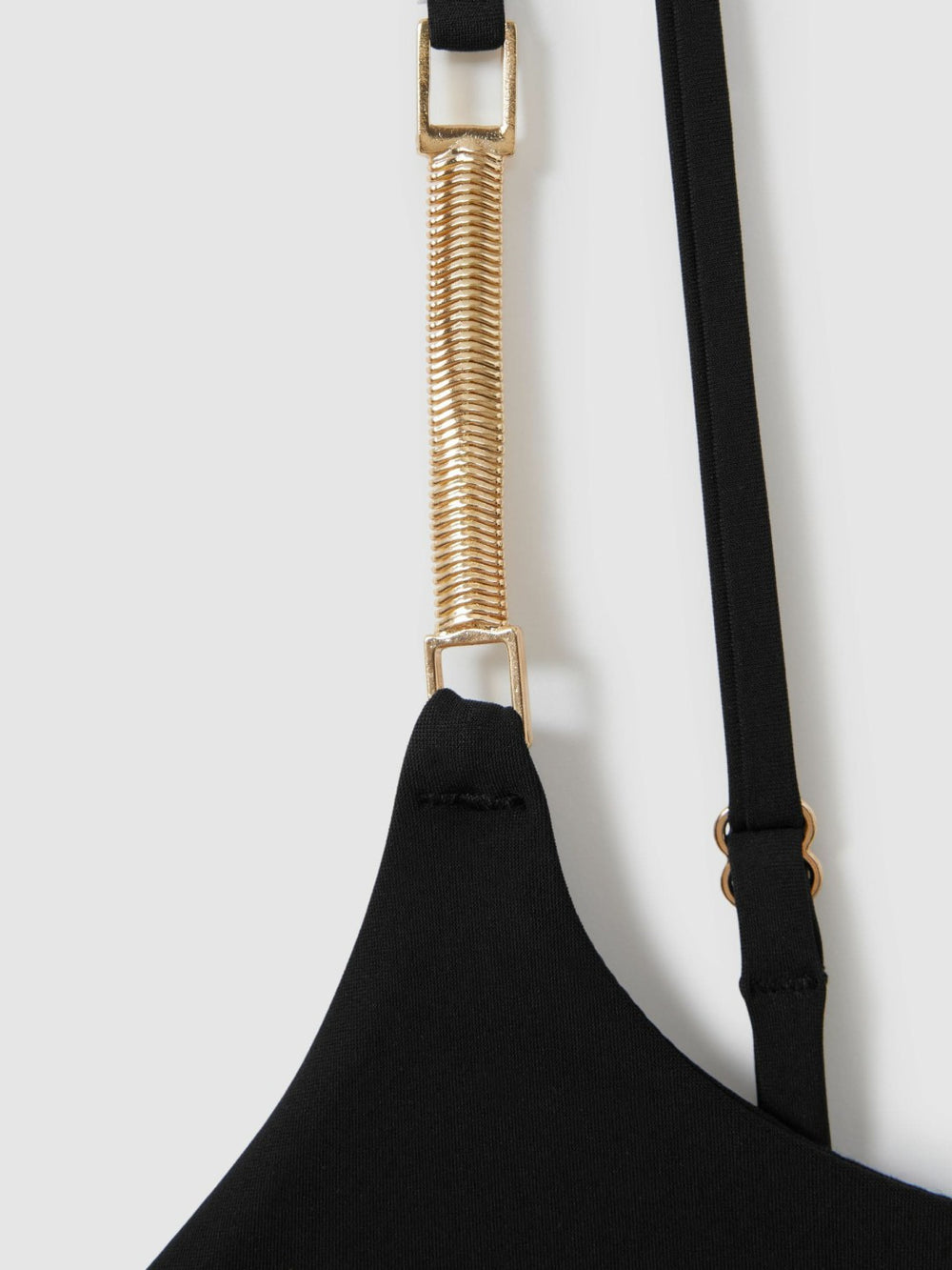 Hardware-Strap Cut-Out Swimsuit Black | Women
