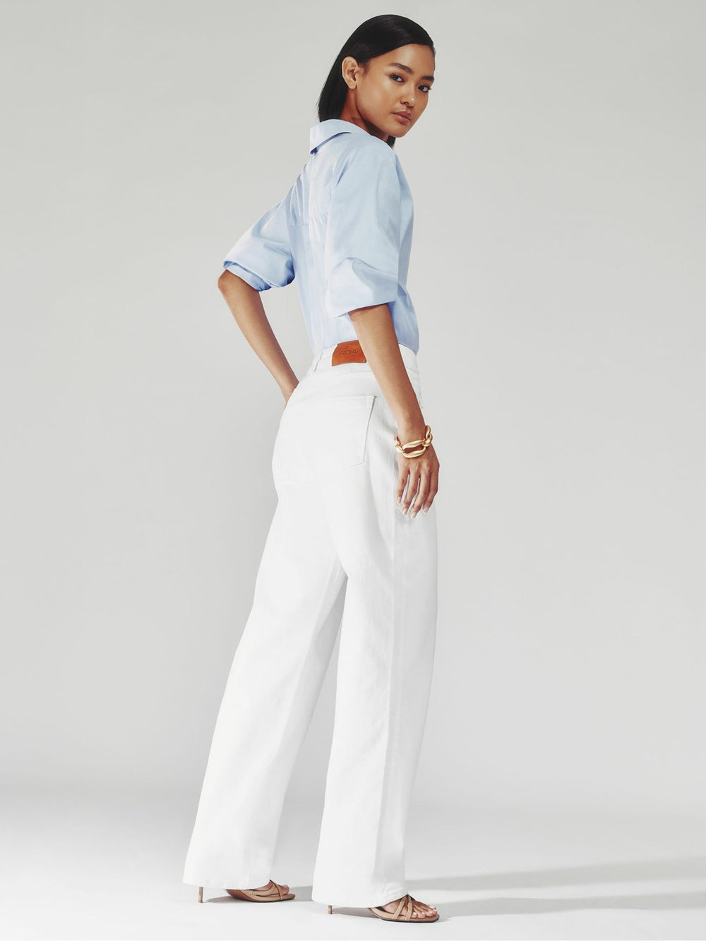 Petite Straight Leg Turn Up Jeans White | Women