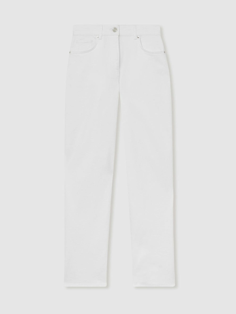 Petite Straight Leg Turn Up Jeans White | Women