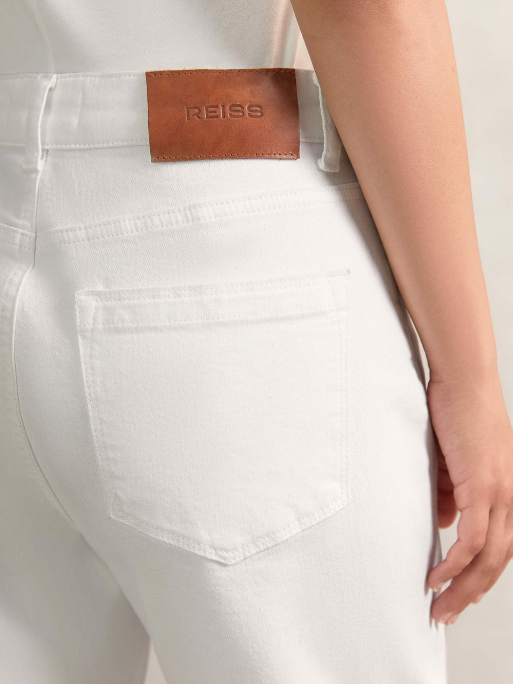 Petite Straight Leg Turn Up Jeans White | Women