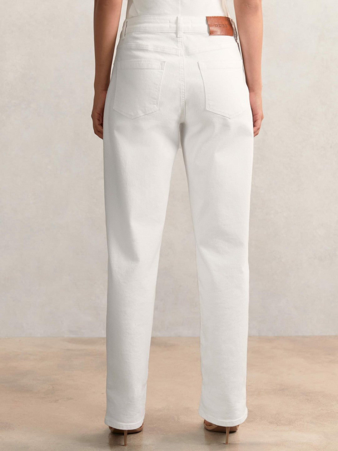 Petite Straight Leg Turn Up Jeans White | Women