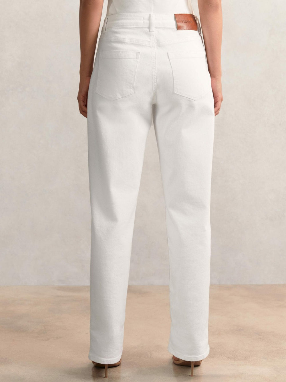 Petite Straight Leg Turn Up Jeans White | Women
