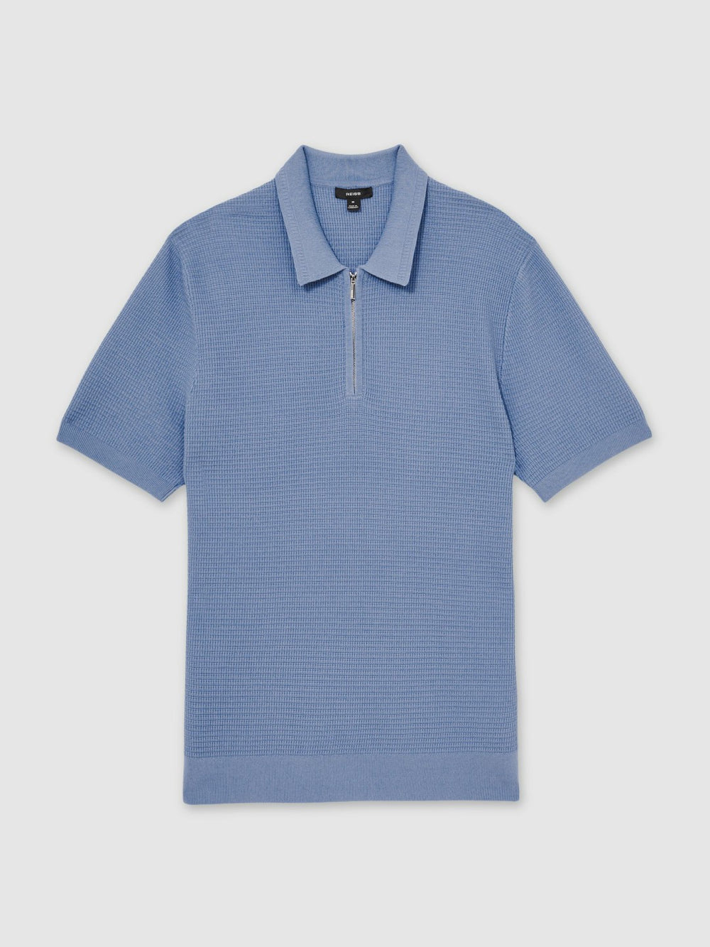 Textured Half-Zip Polo Shirt Blue | Men