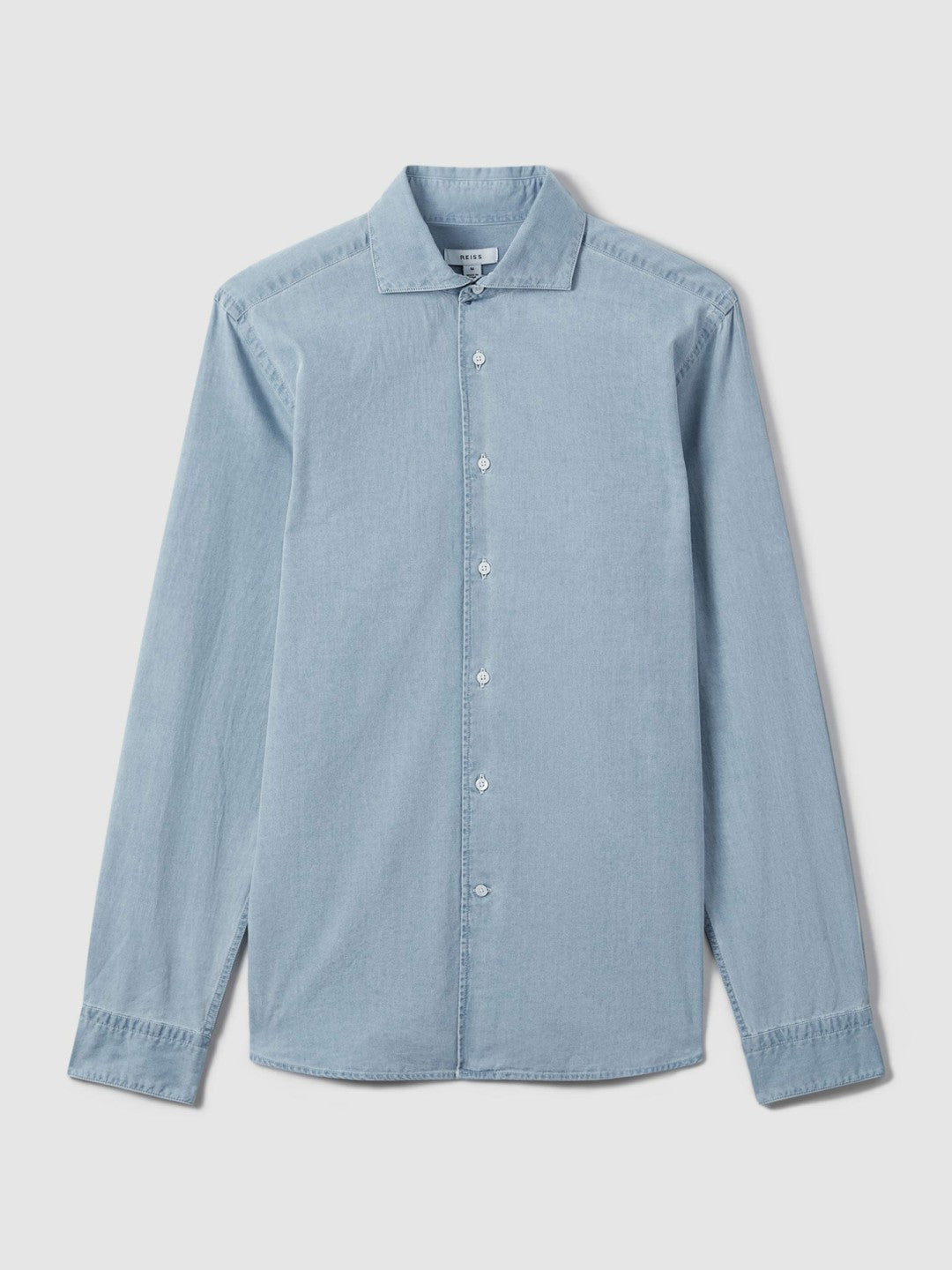 Washed Cotton Chambray Shirt Blue | Men