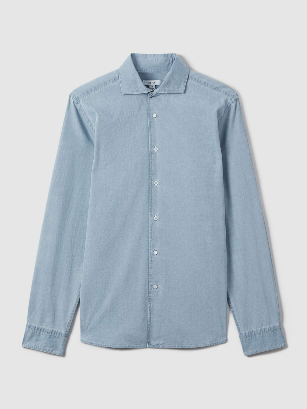 Washed Cotton Chambray Shirt Blue | Men