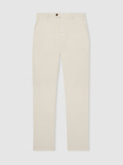 Cotton-Piqué Slim-Fit Chinos Off White | Men