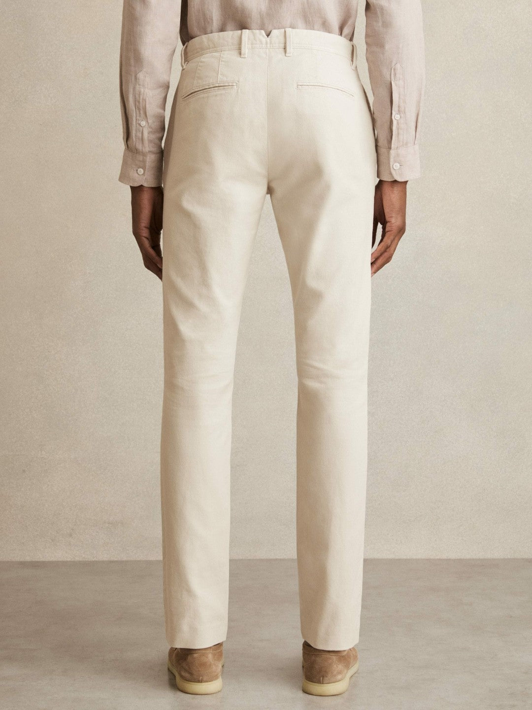 Cotton-Piqué Slim-Fit Chinos Off White | Men